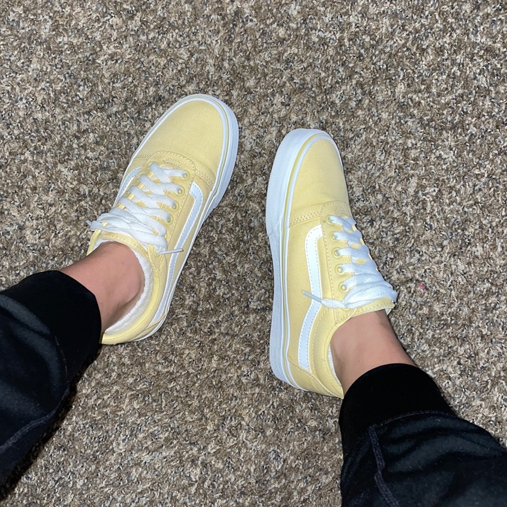 pastel yellow vans
